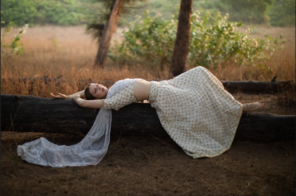 Sacred Priestess at rest in sanctuary nature